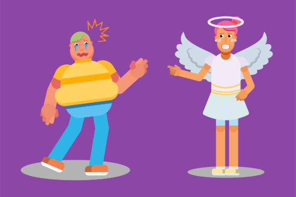 A Boy and an Angry Angel: Graphics and Illustrations for Branding