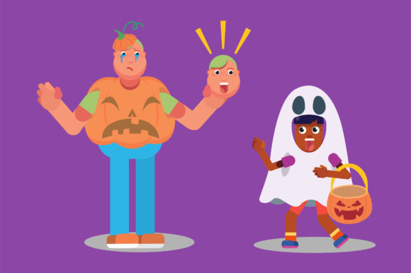 A Boy Wearing a Pumpkin Costume: Graphics and Illustrations for Creative Design
