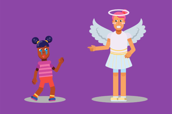 A Character of Angry Angel - Halloween Graphics