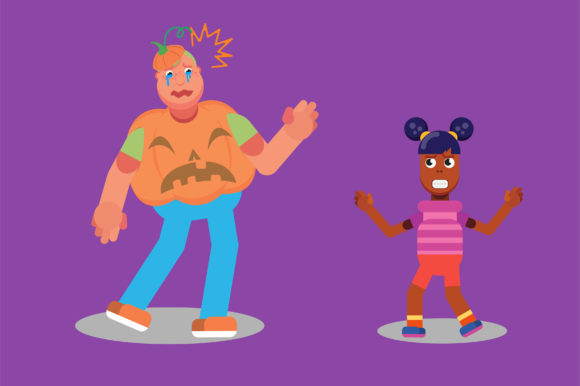 A Little Girl Scold a Boy: Graphics & Illustrations for Crafting