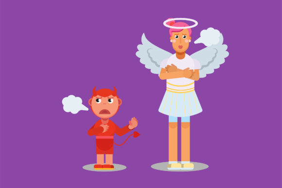 An Angel and a Little Devil: Halloween Graphics & Illustrations