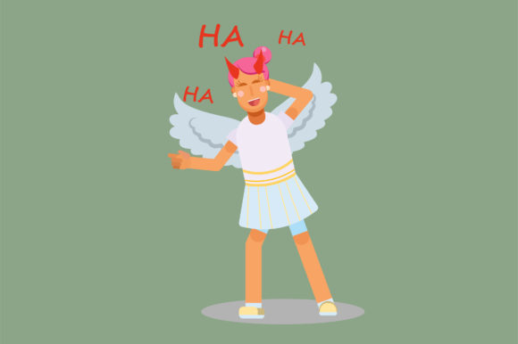 An Angel Evil Laugh-Halloween Character Graphics & Illustrations
