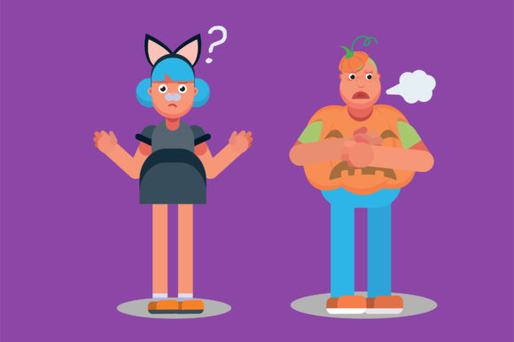 Cat Costume and Pumpkin Costume Graphics