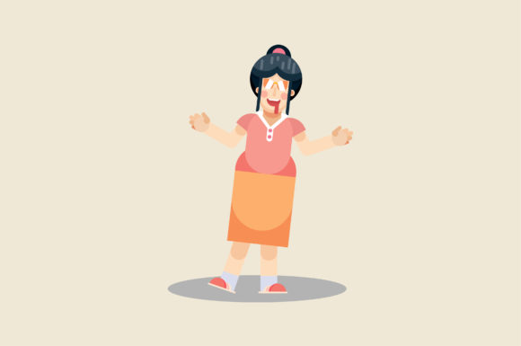 Characters of Cheerful Woman: Graphics & Illustrations Review