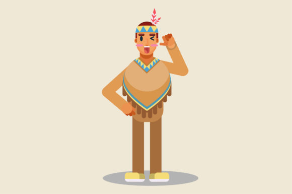 Characters of Cute Native Boy Graphics & Illustrations Review