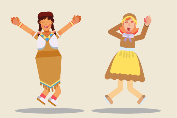Characters of Girls – Happy Thanksgiving Graphics Review