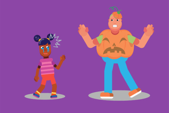 Characters of Sad Kids - Halloween Graphics