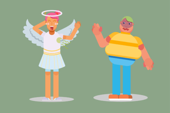 Characters of Weird Girls Halloween Graphics and Illustrations