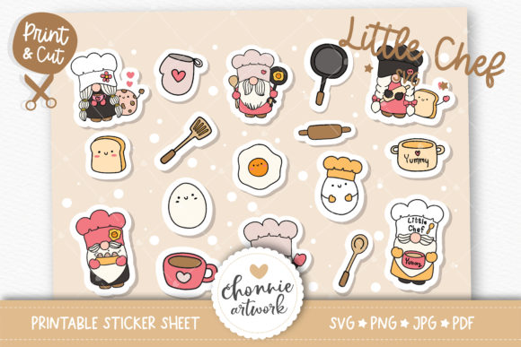 Chef Gnomes Sticker SVG: Graphics for Creative Sellers