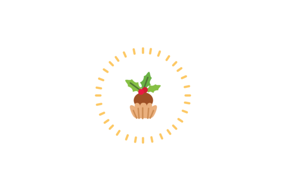 Christmas Decoration Cupcake Sticker Svg Graphics