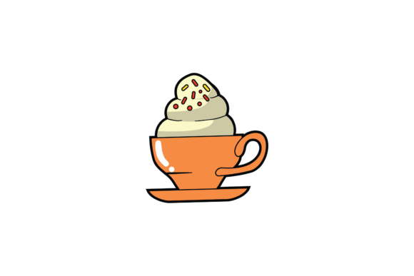 Coffee Latte Icon Sticker Svg Graphics