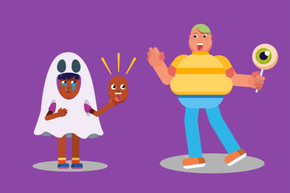 Little Girl Ghost Costume Graphics & Illustrations