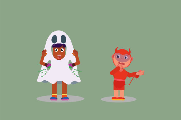 Little Girl Wearing Ghost Costume: Graphics & Illustrations Review