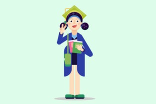 Young Colleges Vector Illustration Graphics