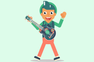 Young Composer Vector Illustration for Graphics & Creative Selling